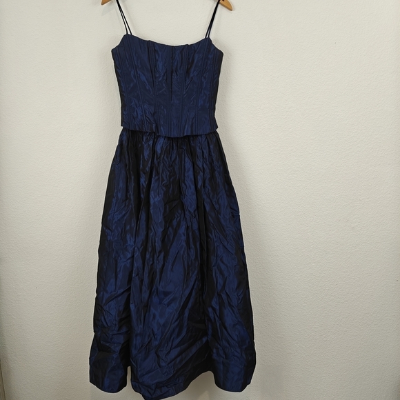 Gunne Sax Dresses & Skirts - Gunne Sax Vintage 80s 90s Blue Iridescent Corset Princess Halloween Dress Small